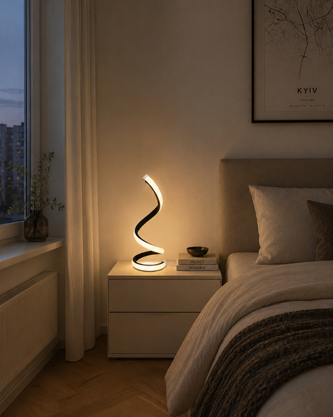 Настільна LED лампа Spiral 3 режими яскравості чорний (NL07B) NL07B фото
