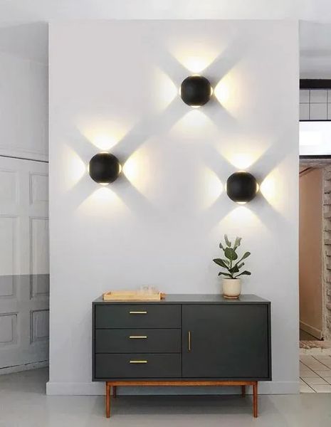 Настенный светодиодный светильник водонепроницаемый LED бра 4W 2700K чёрный (BR15) BR15 фото
