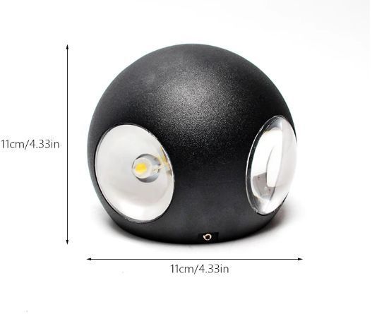 Настенный светодиодный светильник водонепроницаемый LED бра 4W 2700K чёрный (BR15) BR15 фото