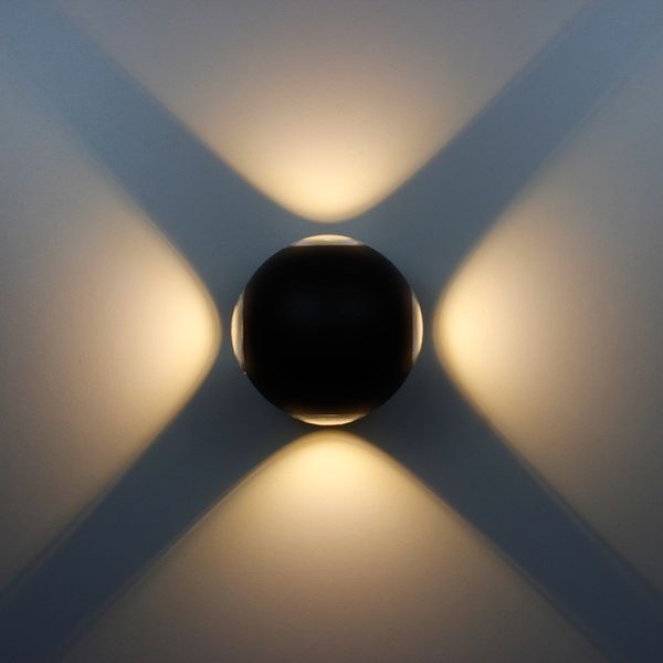 Настенный светодиодный светильник водонепроницаемый LED бра 4W 2700K чёрный (BR15) BR15 фото