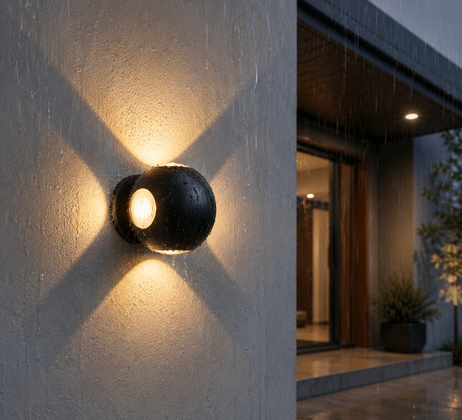 Настенный светодиодный светильник водонепроницаемый LED бра 4W 2700K чёрный (BR15) BR15 фото