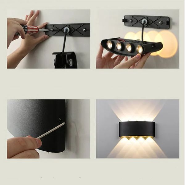 Настенный светодиодный светильник LED бра 8W 3000K 220V Чёрный (BR04B) BR04B фото