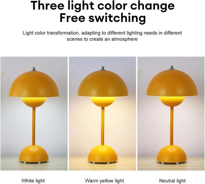 Настольная LED лампа Mushroom беспроводная сенсорное управление белая (NL06W) NL06W фото