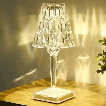Декоративная настольная LED лампа Хрустальная с сенсором и аккумулятором (NL05) NL05 фото