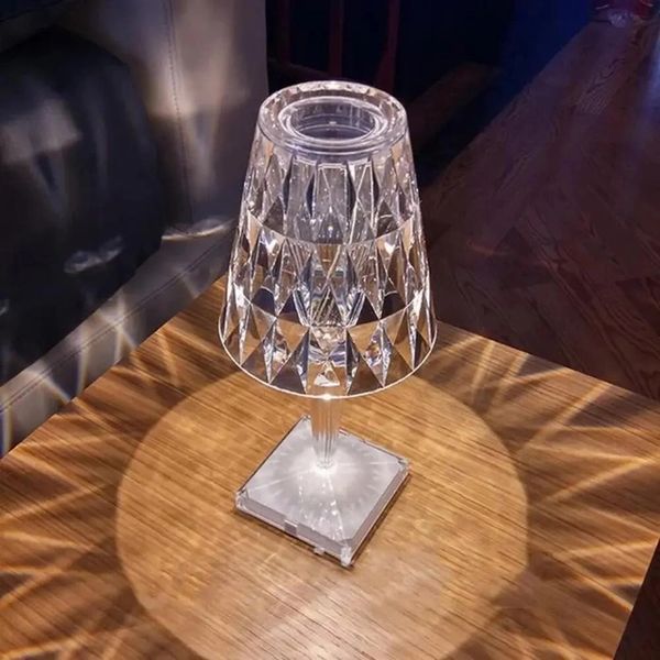 Декоративная настольная LED лампа Хрустальная с сенсором и аккумулятором (NL05) NL05 фото