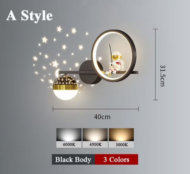 Настенный светильник Астронавт LED для детской комнаты 20W (BR50) BR50 фото