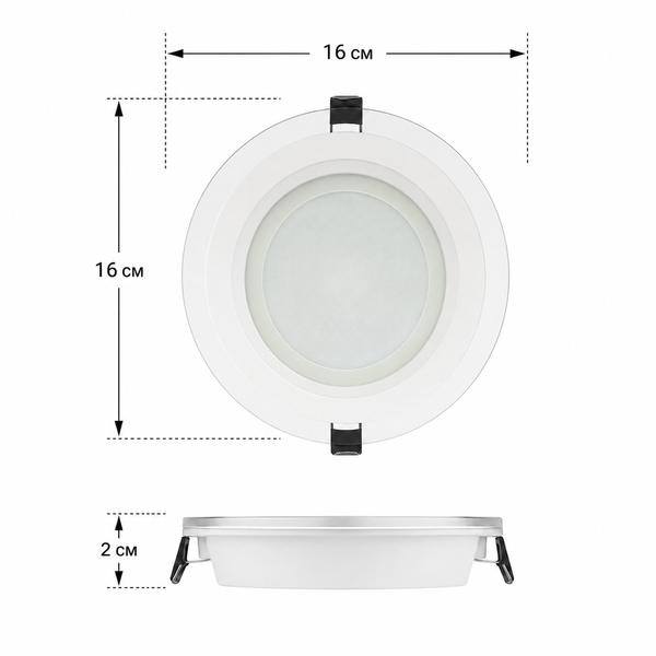 LED світильник вбудований круглий 12W 16см (TS02) TS02 фото