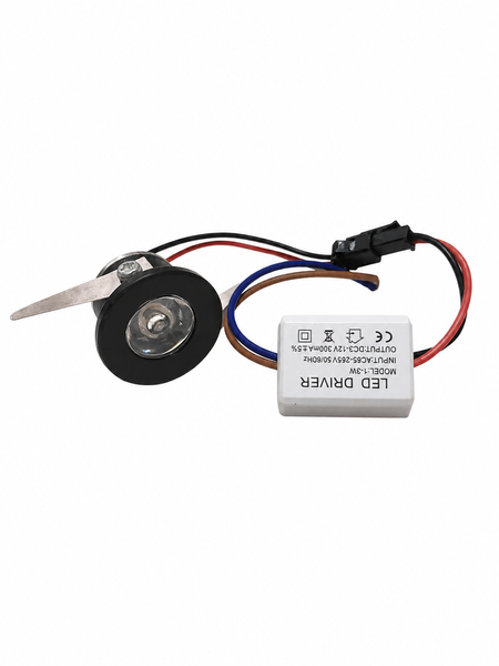 LED світильник точковий вбудований чорний 1W (TS07) TS07 фото
