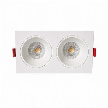 Світильник точковий вбудований GU10 подвійний білий LED (TS12) TS12 фото