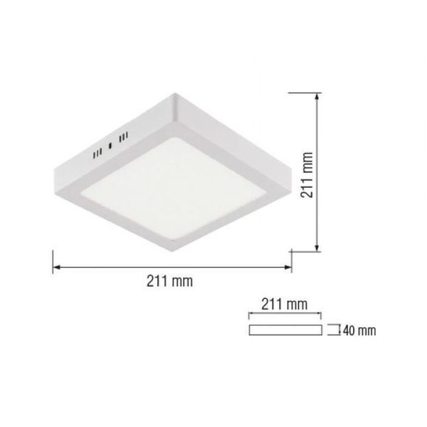 LED светильник настенный накладной квадратный 18W 21см (TS09) TS09 фото